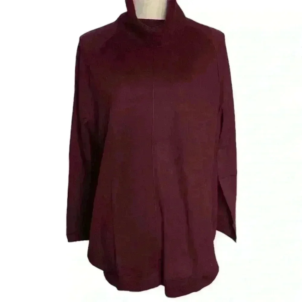 Caslon Turtleneck Tunic Sweater in Burgandy Royals Size Small NWT